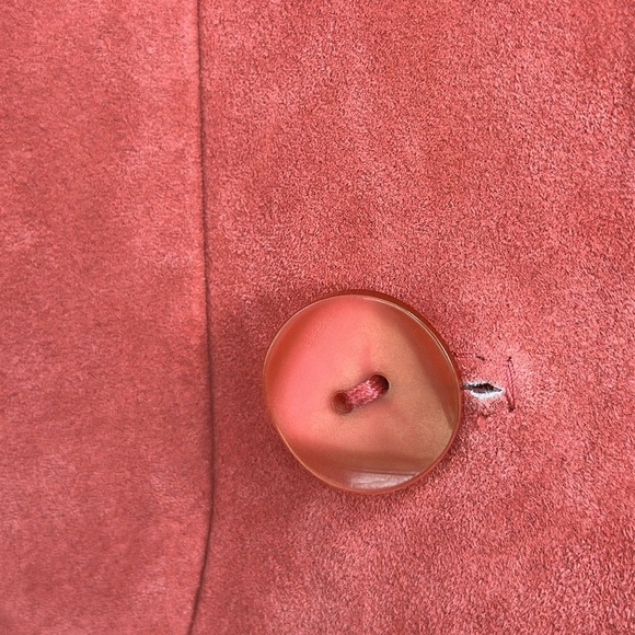 NWT Monterey Bay Clothing Company Suede Ruffle Hem Peach Orange Jacket Size 10 - Picture 6 of 16